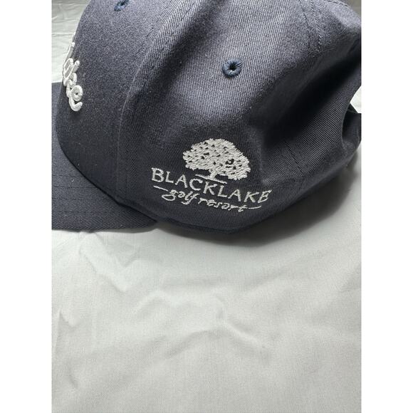Blacklake Golf Resort Hat Blue White Logo Embroidered One Size Fits All - Picture 2 of 6